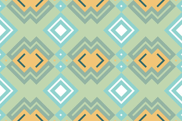 Ikat Fabric Paisley Embroidery Background. Ikat Damask Geometric Ethnic Oriental Pattern traditional.aztec Style Abstract Vector illustration.design for Texture,fabric,clothing,wrapping,sarong.