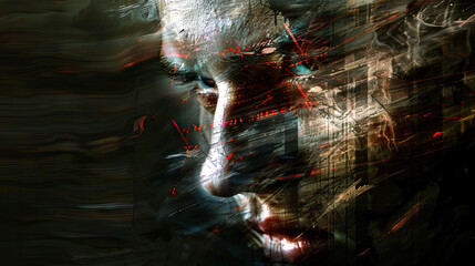 Demonic Possession: A Person's Reflection Showing a Distorted, Malevolent Face