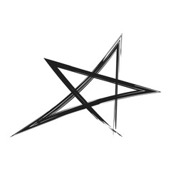 Star. Hand drawn paint object for design use. Abstract brush drawing. grunge black star imprints. Vector art illustration grunge star