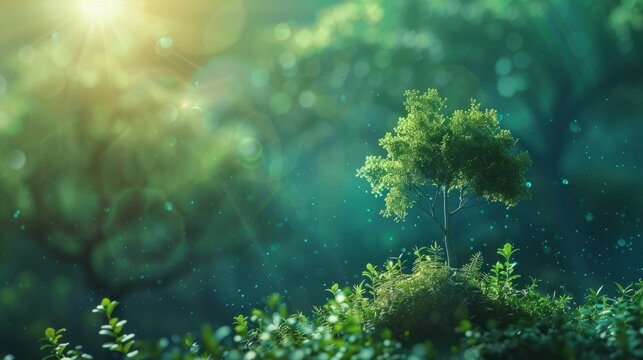 ESG banner background for Environment Social Governance of corporate sustainability performance for investment screening. based on generative ai hyper realistic 