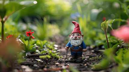 Garden Gnome Adventures: A Garden Gnome Going on a Miniature Expedition in the Garden.
