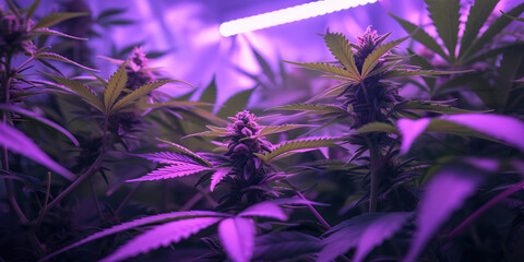 Legal Cannabis Industry: Commercial Marijuana Plants Cultivated for Legal Sale - obrazy, fototapety, plakaty
