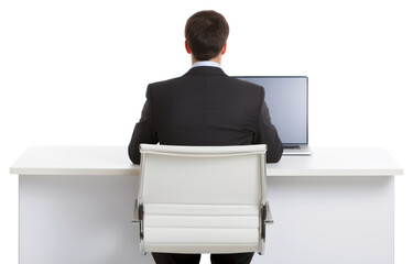 PNG  Businessman computer desk furniture