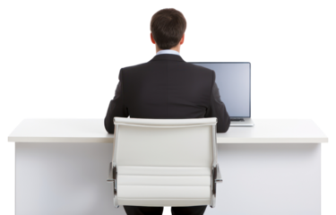 PNG  Businessman computer desk furniture