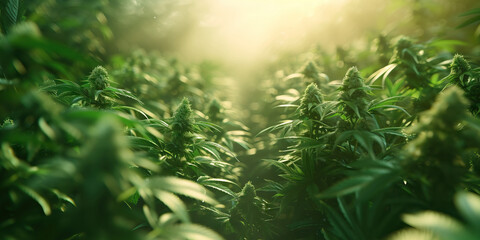 Marijuana Harvest: Ripe Cannabis Buds Ready for Harvesting and Processing - obrazy, fototapety, plakaty