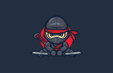 Ninja vector mascot logo design