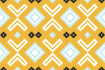 Ethnic abstract ikat art. Seamless pattern in tribal, folk embroidery, and Mexican style. Aztec geometric art ornament print.Design for carpet, wallpaper, clothing, wrapping, fabric, cover, textile