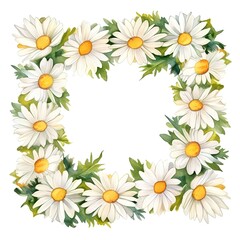 Fototapeta premium Beautiful vector image with nice watercolor camomile wreath