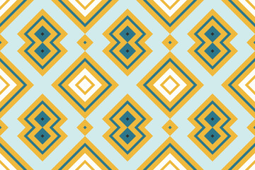 Ethnic abstract ikat art. Seamless pattern in tribal, folk embroidery, and Mexican style. Aztec geometric art ornament print.Design for carpet, wallpaper, clothing, wrapping, fabric, cover, textile