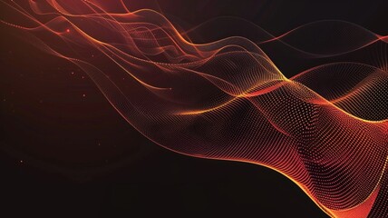 Dynamic red and orange digital wave pattern - An abstract digital artwork showing a dynamic wave pattern that symbolizes movement, flow, and energy