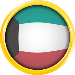 KUWAIT FLAG CIRCEL SHAPE