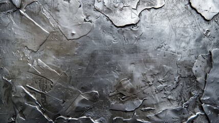 Peeling paint on weathered metal surface - This dramatic image captures the textured effect of peeling paint on a weathered metal surface, showcasing various stages of decay