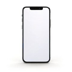 modern smartphone with transparent screen in left hand on transparent background, smartphone in hand, png mockup for any background and any image on the screen, generative ai 