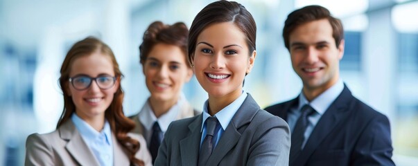 Obraz premium Smiling Professional Business Team in Office.