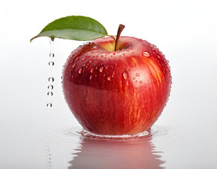 Fresh Red Apple with Water Drops - Healthy Fruit Close-up Image for Food and Nutrition Concepts