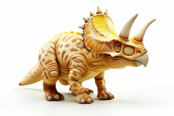 Fototapeta premium A cute cartoon triceratops dinosaur
