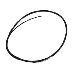 Handdrawn doodle grunge circle highlights. Charcoal pen round ovals. Marker scratch scribble inrounder. Round scrawl frames. freehand painted circular note. brush strokes. Vector illustration