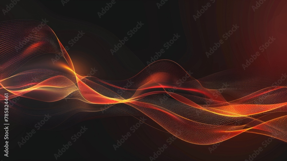 Poster smooth abstract red and orange wave design - this is a sleek abstract image with red and orange wave