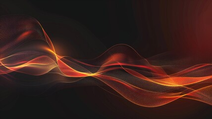 Smooth abstract red and orange wave design - This is a sleek abstract image with red and orange waves depicting sleek motion and modern design