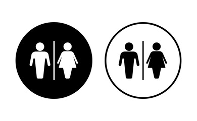 Toilet icon set. restrooms icon vector. bathroom sign. wc, lavatory