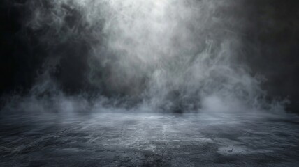 Mysterious smoky room with a spotlight effect - A dark and atmospheric image featuring smoke and light, creating an enigmatic and moody environment