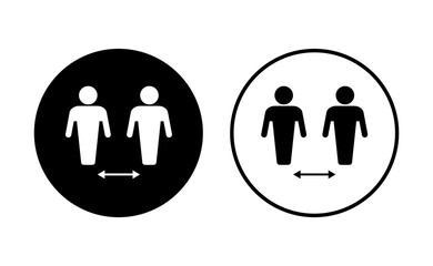 Social distance icon set. social distancing icon. self quarantine sign