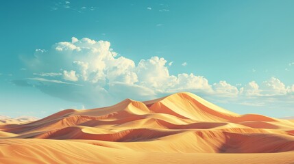 Clean and simple composition of desert landscape with minimalist approach. - obrazy, fototapety, plakaty