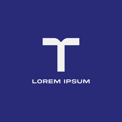 clean modern t symbol logo