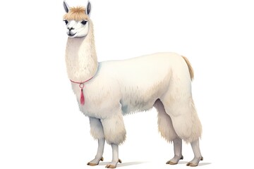 Alpaca isolated on white background. Realistic llama vector illustration.