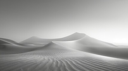 Sleek and modern photograph of desert dunes with minimalist style.