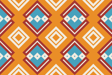 Ikat Fabric Paisley Embroidery Background. Ikat Damask Geometric Ethnic Oriental Pattern traditional.aztec Style Abstract Vector illustration.design for Texture,fabric,clothing,wrapping,sarong.