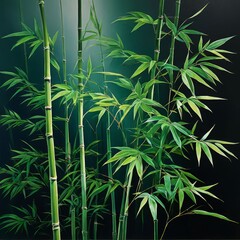 Obraz premium fresh bamboo forest with leaves