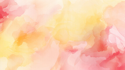 Fototapeta na wymiar Watercolor Backgrounds: Gentle Pale Yellow and Pink