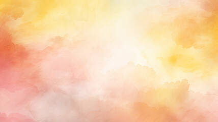Watercolor Backgrounds: Gentle Pale Yellow and Pink - obrazy, fototapety, plakaty