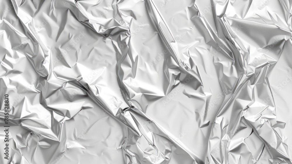 Poster silver foil with light and shadows play - the image features a silver foil surface with a dynamic in