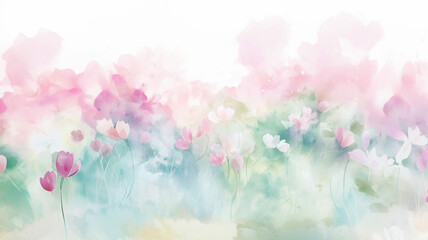 Obraz na płótnie Canvas Watercolor style flower garden illustration