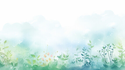 Fototapeta na wymiar Watercolor style flower garden illustration