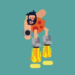 Cartoon Primitive 3 Flat Design