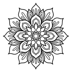 Vector floral pattern coloring page