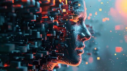 Futuristic image of AI, Humanoid robot