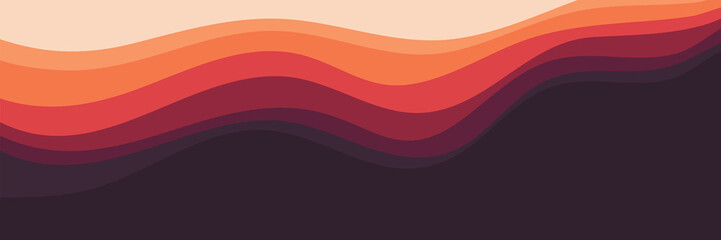 Simple sunset color gradient wave pattern vector illustration for wallpaper, background, backdrop design, and design template