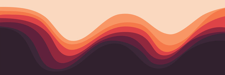Simple sunset color gradient wave pattern vector illustration for wallpaper, background, backdrop design, and design template