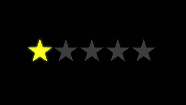 One star rating customer reviews feedback concept black background