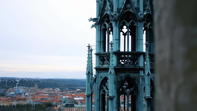 St Vitus Cathedral Spire, Prague Castle, Prague, Czech Republic - 4K