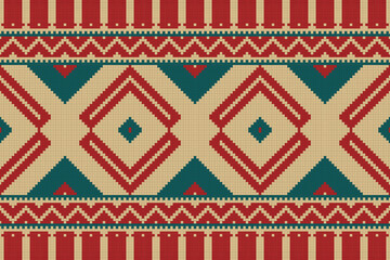 Motif Ikat Paisley Embroidery Background. Ikat Seamless Pattern Geometric Ethnic Oriental Pattern Traditional. Ikat Aztec Style Abstract Design for Print Texture,fabric,saree,sari,carpet.