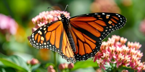 closeup of a monarch butterfly on a flower