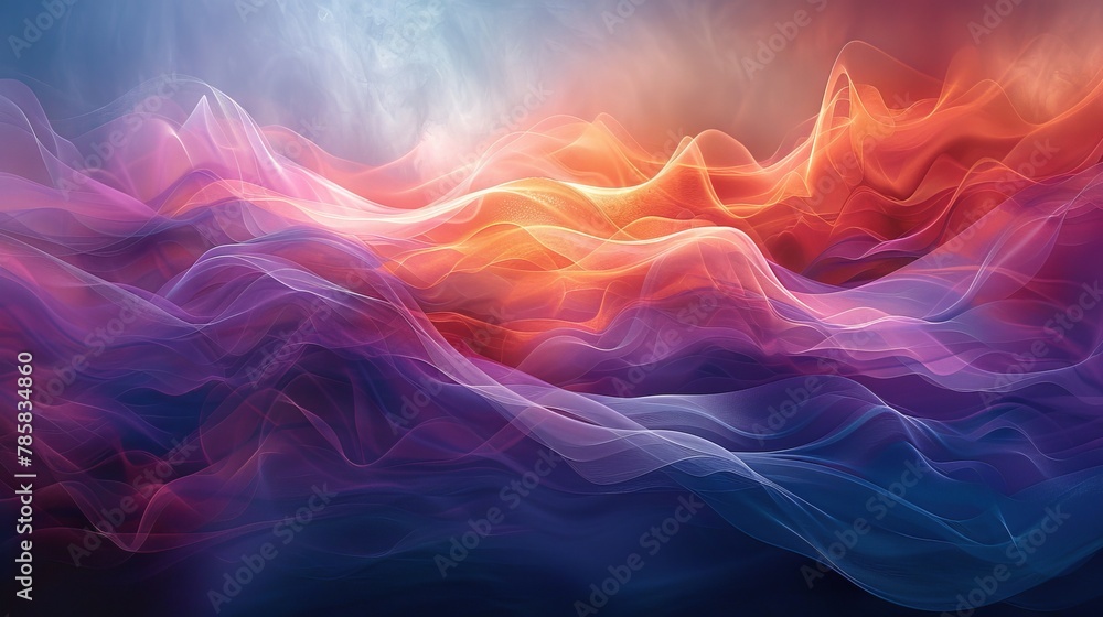 Aufkleber harmonious transformation: abstract sound waves in serene setting