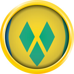 SAINT VINCENT AND THE GRENADINES FLAG CIRCEL SHAPE