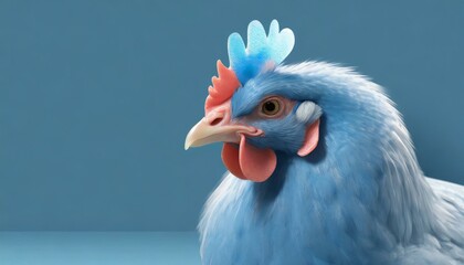 ai generative of mother hen is posing against a blue background - Powered by Adobe