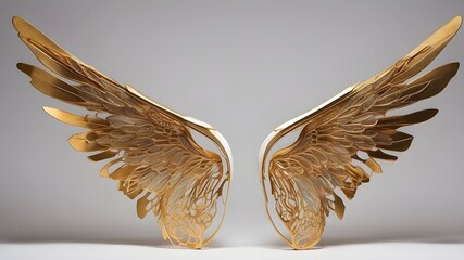a pair of cut-out golden wings